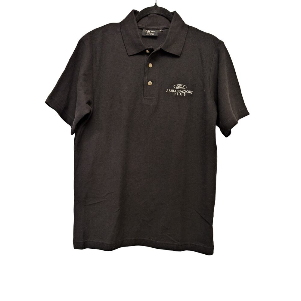Akwa Ford Ambassadors Club‎ Short Sleeve Polo Shirt Black Cars Work Business